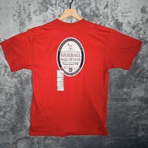 Jones & Mitchell Mens Baseball HOF TShirt L Red Cooperstown NY 1939 Never worn